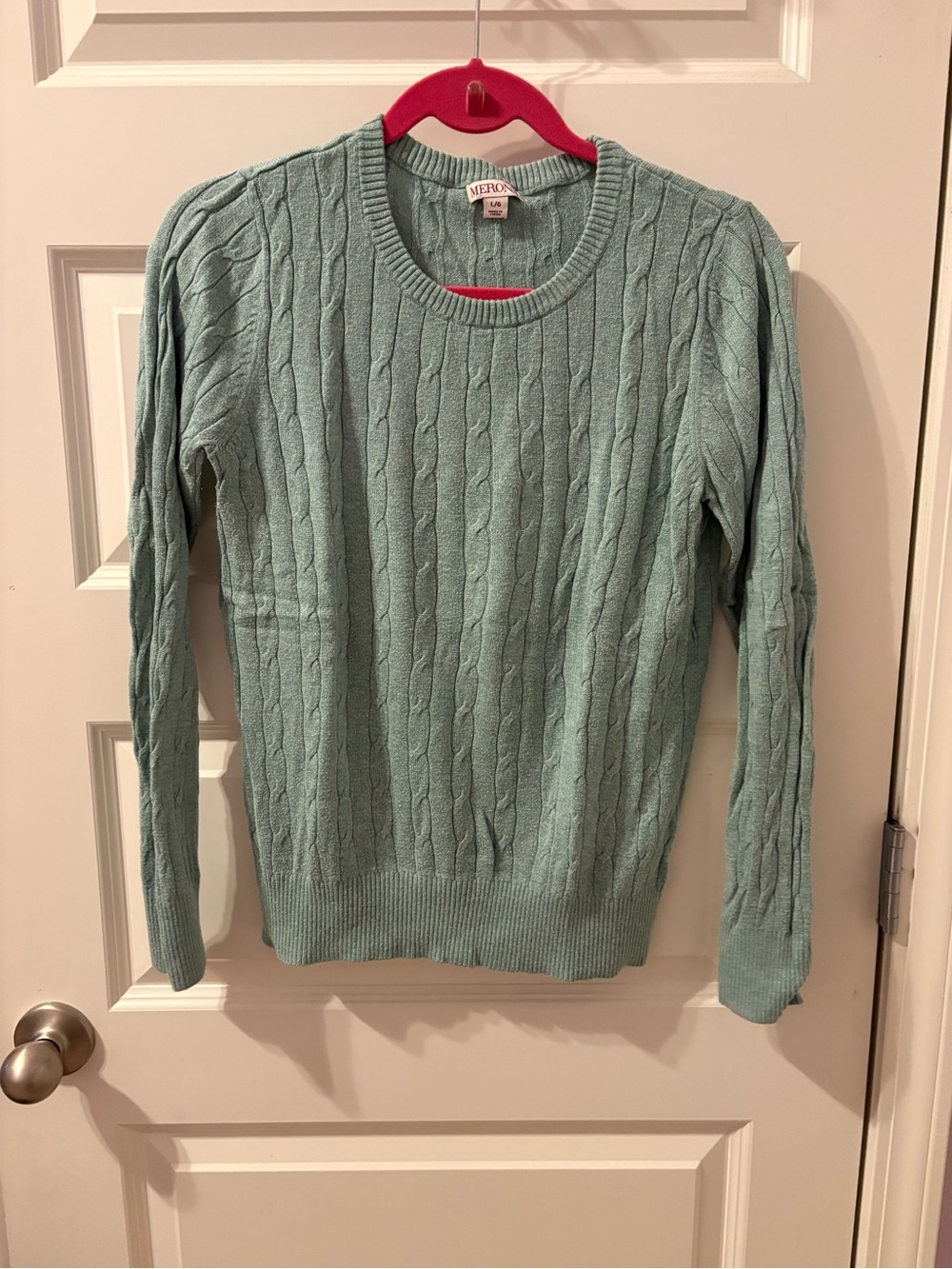 Merona Seafoam Cable Knit Crewneck Sweater